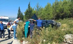 Takla atan araçtan bir kişi yaralı kurtarıldı