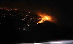 Denizli’de orman yangınına gece karadan müdahale sürüyor