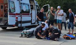 Kontrolden çıkan motosikletten düşen sürücü yaralandı
