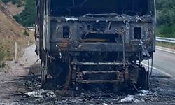 Seyir halindeki çekici alevlere teslim oldu