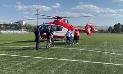 Çankırı'da ambulans helikopter, ayağını balya makinesine kaptıran kişi için havalandı
