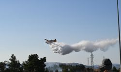 Çanakkale'de tarım arazisinde çıkan yangına havadan ve karadan müdahale ediliyor