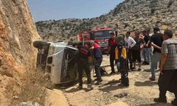 Adıyaman’da şarampole devrilen kamyonetin sürücüsü yaralandı