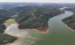 İstanbul barajlarında doluluk oranı yüzde 50’nin altına düştü, su miktarı azalan Alibey Barajı havadan görüntülendi