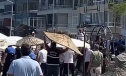 Halk plajında şezlong kavgası: Zabıta ile para toplayanlar arasında arbede çıktı