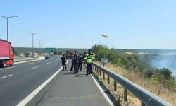 Kırklareli’nde çıkan yangın söndürüldü: Ulaşıma kapanan otoyol açıldı
