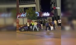 İzmir’de polise saldırı anı kamerada