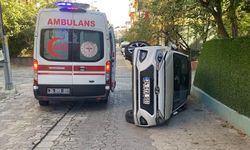 Ataşehir’de otomobil yan yattı: 1 yaralı