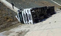Devrilen tırdaki 147 küçükbaş hayvan telef oldu