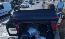 Kocaeli’de oto çekiciyle çarpışan otomobil devrildi: 3 yaralı