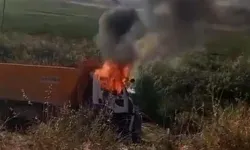 Takla atan kamyonun sürücüsü yanarak hayatını kaybetti