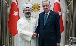 Ali Erbaş'tan Cumhurbaşkanı Erdoğan'a veda ziyareti