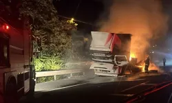 Seyir halindeki tırda çıkan yangın söndürüldü
