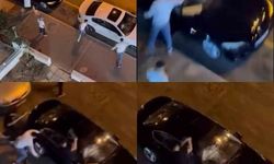 Araçlara saldırıp zarar verdiler: O anları vatandaşlar kaydetti