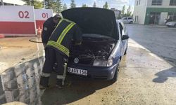 Karapınar’da otomobil yangını paniğe neden oldu