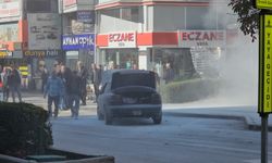 Çorum’da seyir halindeyken alev alan otomobilde hasar oluştu