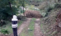 Giresun’da köy yolu arazi sahibi tarafından kapatıldı