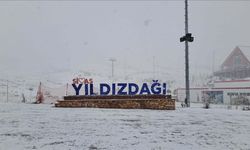 Sivas'ta Yıldız Dağı Kayak Merkezi'ne kar yağdı