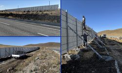 Ardahan'da kışın güvenli ulaşım için kara yollarına kar bariyerleri yapıldı