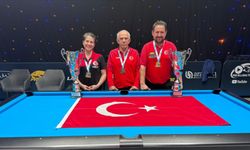 Milli bilardocular Sinem Kökten ve Ferdi Özdemir, 9 top disiplininde Avrupa şampiyonu oldu
