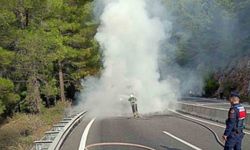 Sakar rampasında araç yangını