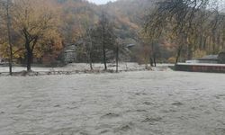 Yunanistan'ın Kesriye kentinde yoğun yağış Alyakmona Nehri'nin taşmasına neden oldu