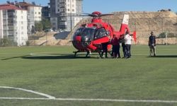 Beyin kanaması geçiren vatandaşın imdadına ambulans helikopter yetişti