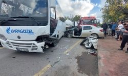 Önce yavaşlayan araca ardından karşı yönden gelen otomobile çarptı