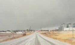 Kahta-Sincik yolunda dolu yağışı