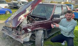 Kamyonun çarpıp kaçtığı kazada genç sürücü yaralandı