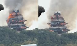 Çin'de 1500 yıllık bir tapınakta yangın çıktı