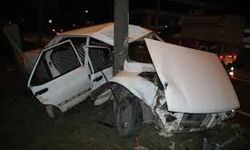 Ordu'da otomobilin aydınlatma direğine çarpmasıyla 2 kişi yaralandı