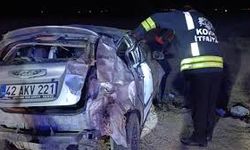 Konya'da şarampole devrilen otomobilin sürücüsü hayatını kaybetti