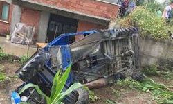 Zonguldak'ta devrilen tarım aracındaki 1 kişi hayatını kaybetti, 1 kişi yaralandı