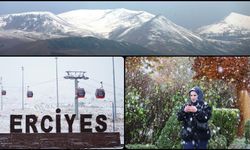 İç Anadolu'nun zirvesi Erciyes'e mevsimin ilk karı düştü