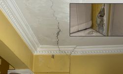 Kocaeli’de bir binanın kolonları çatladı