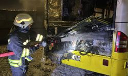 Yozgat’ta özel halk otobüsü yandı