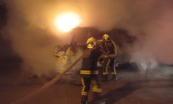 Park halindeki minibüs alev aldı