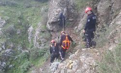 Dağda mahsur kalan vatandaş itfaiye ekiplerince kurtarıldı