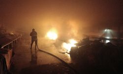 Sorgun'da semt pazarında yangın