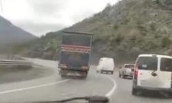 Hatalı sollama yapan tır sürücüsüne ceza