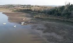 Terkos Gölü'ndeki su seviyesinin düşmesiyle tarihi yapıların kalıntıları gün yüzüne çıktı