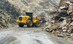 Şırnak'ta şiddetli yağış sonrası dev kayalar yola düştü