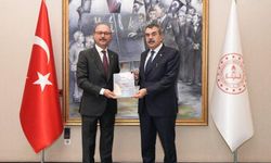 Türk Eğitim-Sen Genel Başkanı Talip Geylan'dan Bakan Tekin'e ziyaret