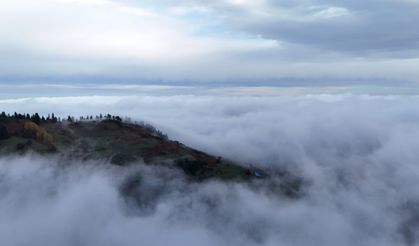 Samsun'da 1650 rakımlı Dürtmen Dağı'ndaki "sis denizi" dronla görüntülendi
