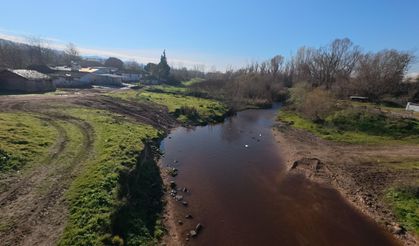 Babaeski'de Şeytan deresinin rengi kahverengiye döndü