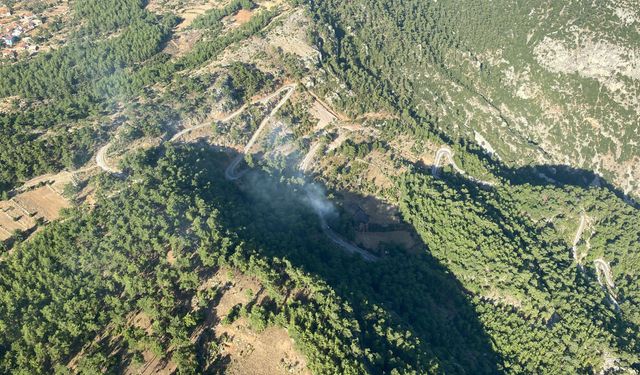 Muğla'da çıkan yangınına müdahale ediliyor