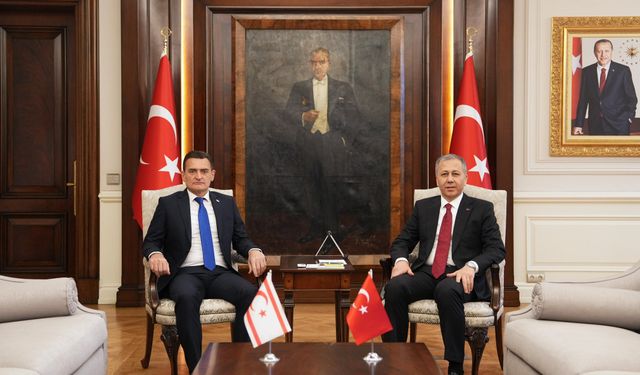 İçişleri Bakanı Yerlikaya, KKTC İçişleri Bakanı Oğuz ile görüştü