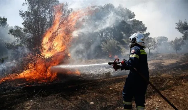 Girit'te Suda Deniz Üssü yakınlarındaki ormanlık alanda yangın çıktı