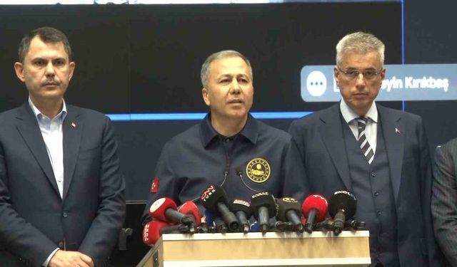 İçişleri Bakanı Ali Yerlikaya : "Son 12 saatlik dilimde 4’ün üzerinde herhangi bir artçı sarsıntı meydana gelmedi"
